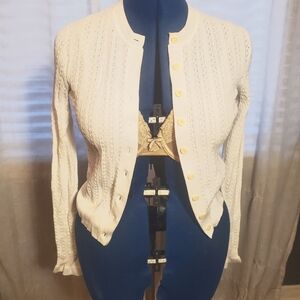 Madewell Cream Button-Up Cardigan